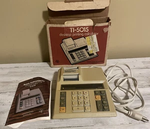Vintage Texas Instruments TI-5015  Electronic Printing Calculator w/ Manual, Box - Picture 1 of 3