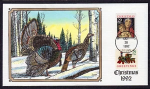1992 Madonna & Child/TOY TRAIN (2710/2719) Collins Hand Colored COMBO FDC NU310 - Picture 1 of 1