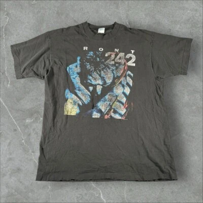 Vintage Front 242 Hemd Herren XL schwarz 90er Band Einzelnaht Industrial Tyranny - Bild 1 von 4