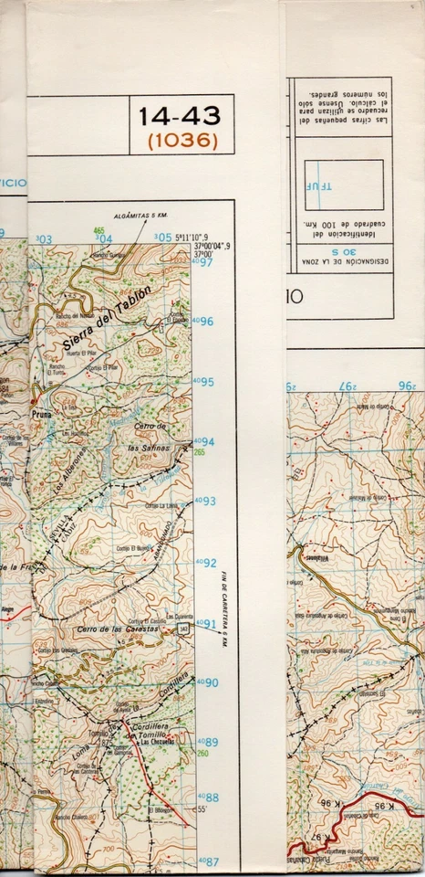 MAPA TOPOGRAFICO "OLVERA" 1036 (14-43) ESCALA 1:50000 # 1190 - Imagen 1 de 1