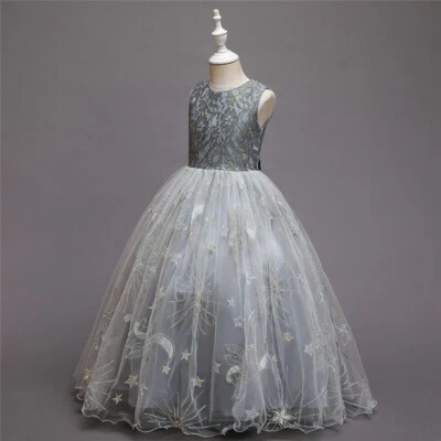 Maxi Vestido Flor Niño Niñas Cumpleaños Princesa Fiesta Boda Dama de honor Baile de graduación Foto 1 de 4