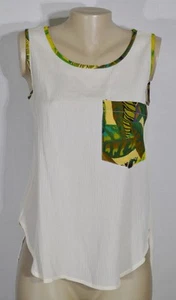 Top sin mangas MELROSE beige aspecto arrugado 8 bolsillos estampados y ribete sin forro  - Imagen 1 de 7