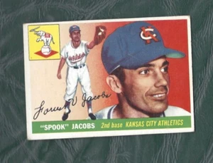 Tarjeta de béisbol 1955 Topps #61 Spook Jacobs Kansas City A's EX+ WB - Imagen 1 de 2
