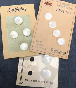 10 Vintage / Antique Genuine Pearl Shank Buttons, Cards, Antique 1930s 40s - Picture 1 of 6