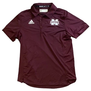 Used Adidas Mississippi State Univeristy Bulldogs Polo Maroon Size Medium - Picture 1 of 3