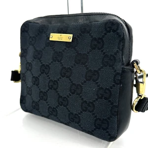 GUCCI Shoulder Bag GG Canvas Black Auth - Picture 1 of 12