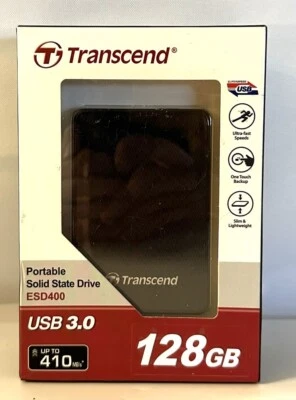 BRAND NEW TRANSCEND 128GB PORTABLE SOLID STATE DRIVE USB 3.0 TS128GESD400K - Image 1 of 4