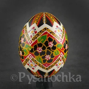 Pysanky ucraniano real. Pollo hecho a mano Hutsul Pysanka. Huevos de Pascua.  - Imagen 1 de 11