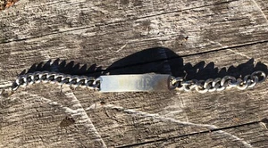 Vintage 1960s USA Nickel Silver Engraved MONTIE Name ID Bracelet 7-1/2" Patina - Picture 1 of 18