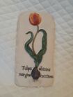 Vintage Decoline New York Tulip Floral Wall Hanging Decor 8.5x4.5