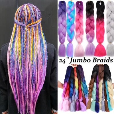 S-NOILITE DE 5 Stücke Ombre Jumbo Braid Kunsthaar Box Braids Highlight Haar Flechten 60CM