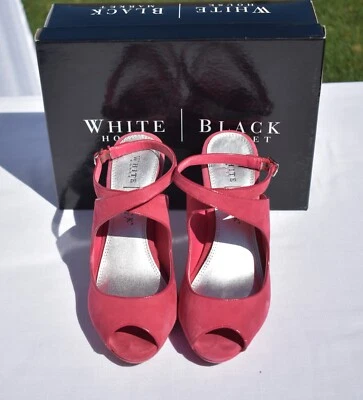 White House Black Market "Rose" Pink Suede Heels Size 9 - Image 1 of 4