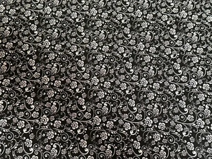Grand Fleur Black & White Calico cotton Fabric per yd.  Quilt / Sew - Picture 1 of 2