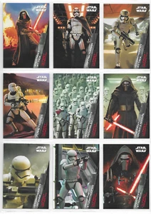 Star Wars: El Despertar de la Fuerza Serie 1 - Juego de 9 cartas First Order Rises Chase casi nuevo - Imagen 1 de 2