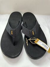 TEVA VOYA Flip Flop Sandals Black Size 9 1019040  NEW Cushion Insole Comfort