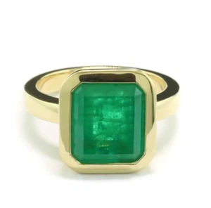Sale Smaragd-Solitär Ring  4,56 carat 750 Gelbgold Unikat Wert 14.790 Euro - Picture 1 of 6