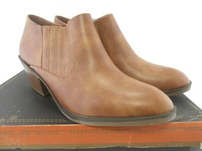 ROUTE 66 Mujer 2 en Tacón Zapato Sin Cordones Marrón Imitación Cuero Talla 8.5 M & 5.5 M NUEVO Foto 1 de 4