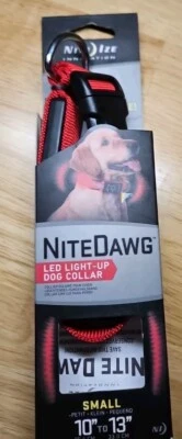 "Collar para mascotas con luz LED NITEDAWG - pequeño - rojo 10-13""" Foto 1 de 4