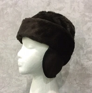 Vtg Union Macy’s Men’s Store Brown Plush Russian Cossack Faux Fur Ear Flap S hat - Picture 1 of 11