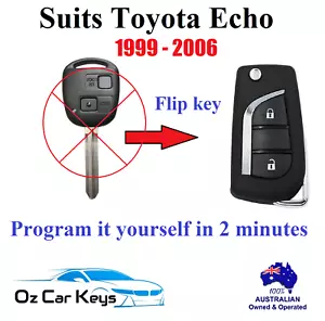 FOR TOYOTA ECHO REMOTE FLIP TRANSPONDER KEY 1999 2000 2001 2002 2003 2004 2005 - Picture 1 of 14