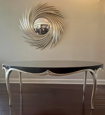 Mesa de jantar Christopher Guy folha de mogno/prata - Imagem 1 de 4