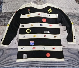 Vintage Sandylo Racing Cars Strickjacke One Size Pullover bestickt 80er 90er Style  - Bild 1 von 22