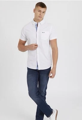 Bench Mens Bowdon Short Sleeve Shirt White - Size Large - Brand New - Image 1 of 3