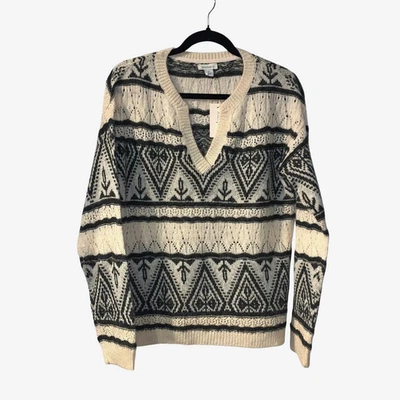 Suéter Sundance Fair Isle para Mujer Talla XS NUEVO Marfil Negro Delicado Femenino Boho Foto 1 de 4