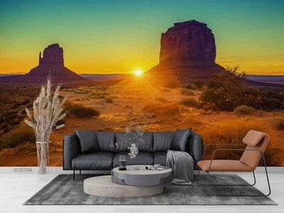 3D Gobi Desierto Puesta de sol Paisaje Murales de pared Papel pintado Murales Pegatina de pared Foto 1 de 4