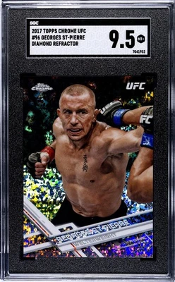 2017 Topps Chrome UFC Diamond Refractor Georges St Pierre #96 - SGC 9.5 Mint+ - Image 1 of 2