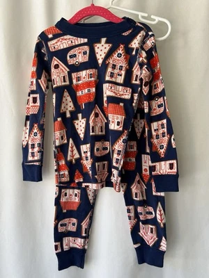 Hanna Andersson Girls Gingerbread House Christmas Long John Pajamas Size 100/4 - Image 1 of 4