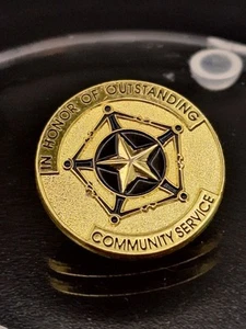 RARE IN HONOR OF OUTSTANDING COMMUNITY SERVICE AWARD PIN GOLDEN TONE FINISH - Picture 1 of 5