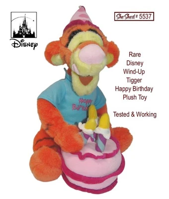 Rare Disney Musical Wind-Up Tigger Happy Birthday Plush Toy - Tested & Working - Image 1 of 4