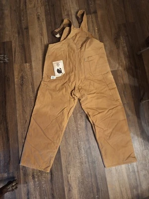 Babero Carhartt Vintage Años 80 Para Hombre Marrón Lona Tradicional Pato Doble Rodilla Foto 1 de 4