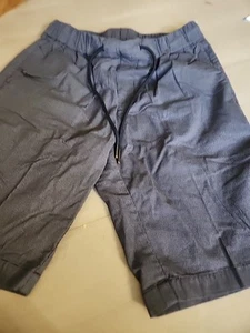 Giordano Dad Shorts Saltwater Draw String Golf Blue Plaid Medium Shorts #28 - Picture 1 of 11