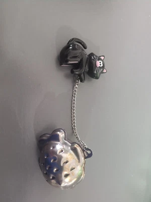 Joie Meow NEGRO Gatito Gato Taza de Té Infusor Acero Inoxidable Colador de Té Suelto Foto 1 de 4
