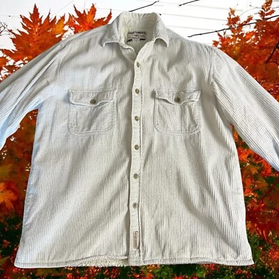 VTG High Sierra Men's Size Medium Corduroy Shacket Button Front Collared - Imagem 1 de 4