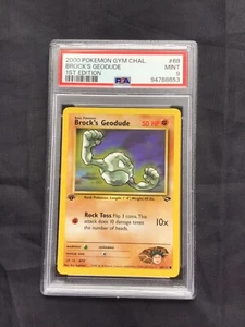 Pokemon: Gym Challenge 1st Edition Common: Brock's Geodude 68/132 PSA 9 - Picture 1 of 6