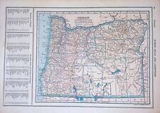 Original 1921 Oregon/Oklahoma 2-Sided Map Railroads Counties 15x10.5"