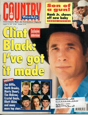 Country Weekly August 19 1997 Clint Black Crystal Gayle Hank Williams Jr - Image 1 of 3