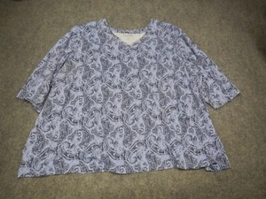 Woman Within Paisley Top Women's Plus Sz. 4X All Over Print Purple Blue - Picture 1 of 10