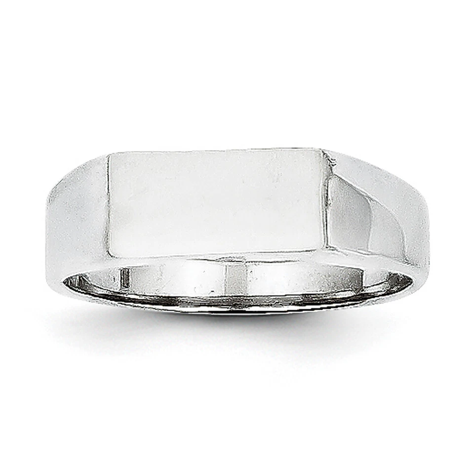 14k White Gold Signet Ring RS624 Size 6 - Image 1 of 1