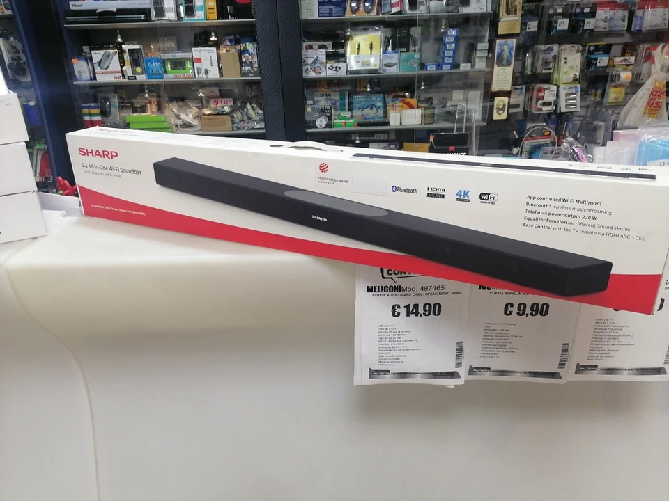 Sharp 2.1 All-in-one Wi-Fi Soundbar HT-SBW420 BK BLUETOOTH 4KHDMI - Immagine 1 di 4