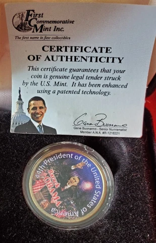 Barack Obama 44th President 24K Gold Layered COA Cover