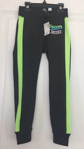 Nwt Justice Girl’s Skiny Cuff Black & Neon Green Active Sweat Pants Sz 6R - Picture 1 of 5