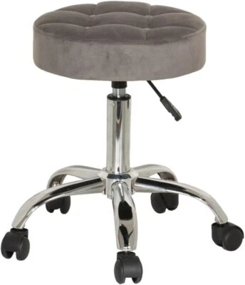 Rolling Stool Back Support gray Makeup Vanity office Stool Chair Adjustable - Image 1 of 2