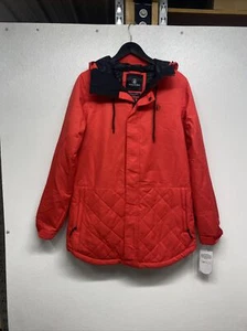 Volcom Winrose Insulated Snow Jacket Womens Sz L NWT Red Hooded Waterproof #z1c - Picture 1 of 8