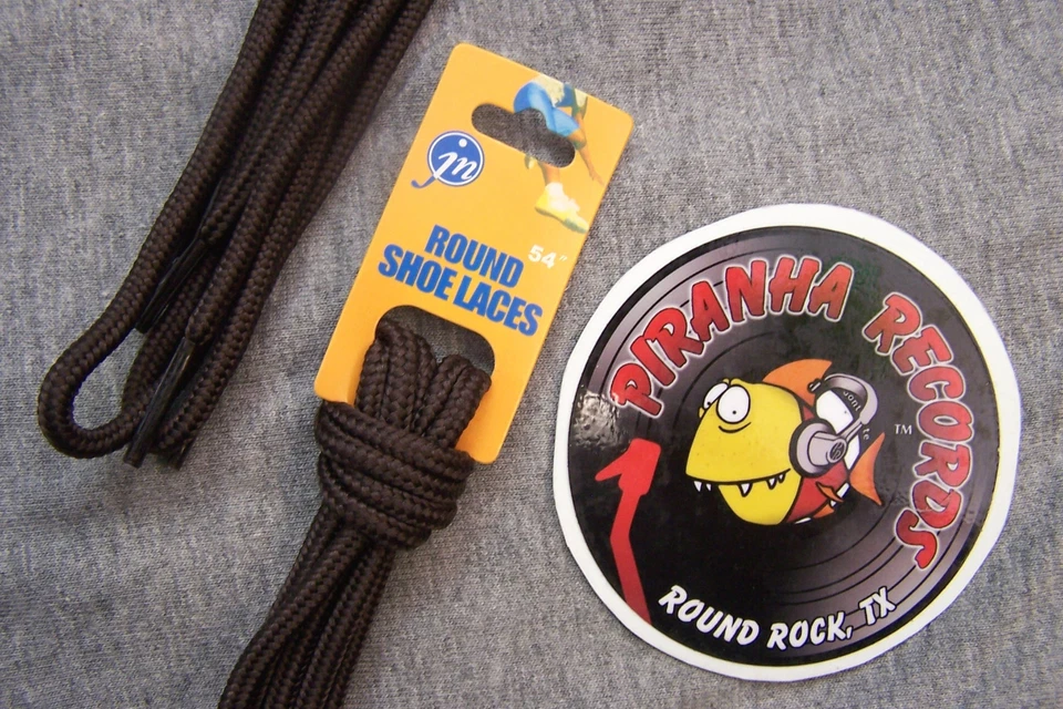 Red Thin Round 54 X 1 8 JN Shoelaces Shoe Strings Piranha Records