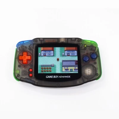 Clear Black Nintendo Game Boy Advance Console w/GBA IPS V2 LCD Mod Color Button - Bild 1 von 4