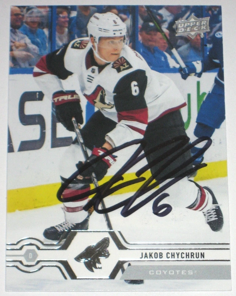 JAKOB CHYCHRUN SIGNED 19-20 UPPER DECK ARIZONA COYOTES CARD AUTOGRAPH AUTO!! - Image 1 of 1